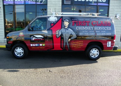 First Class Chimney Svcs. Ford Van Wrap
